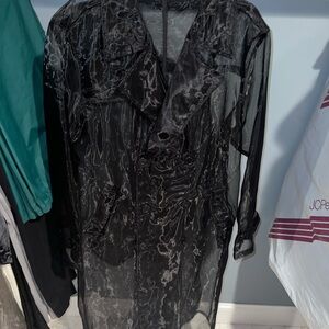 Men’s Black Sheer Trench Coat